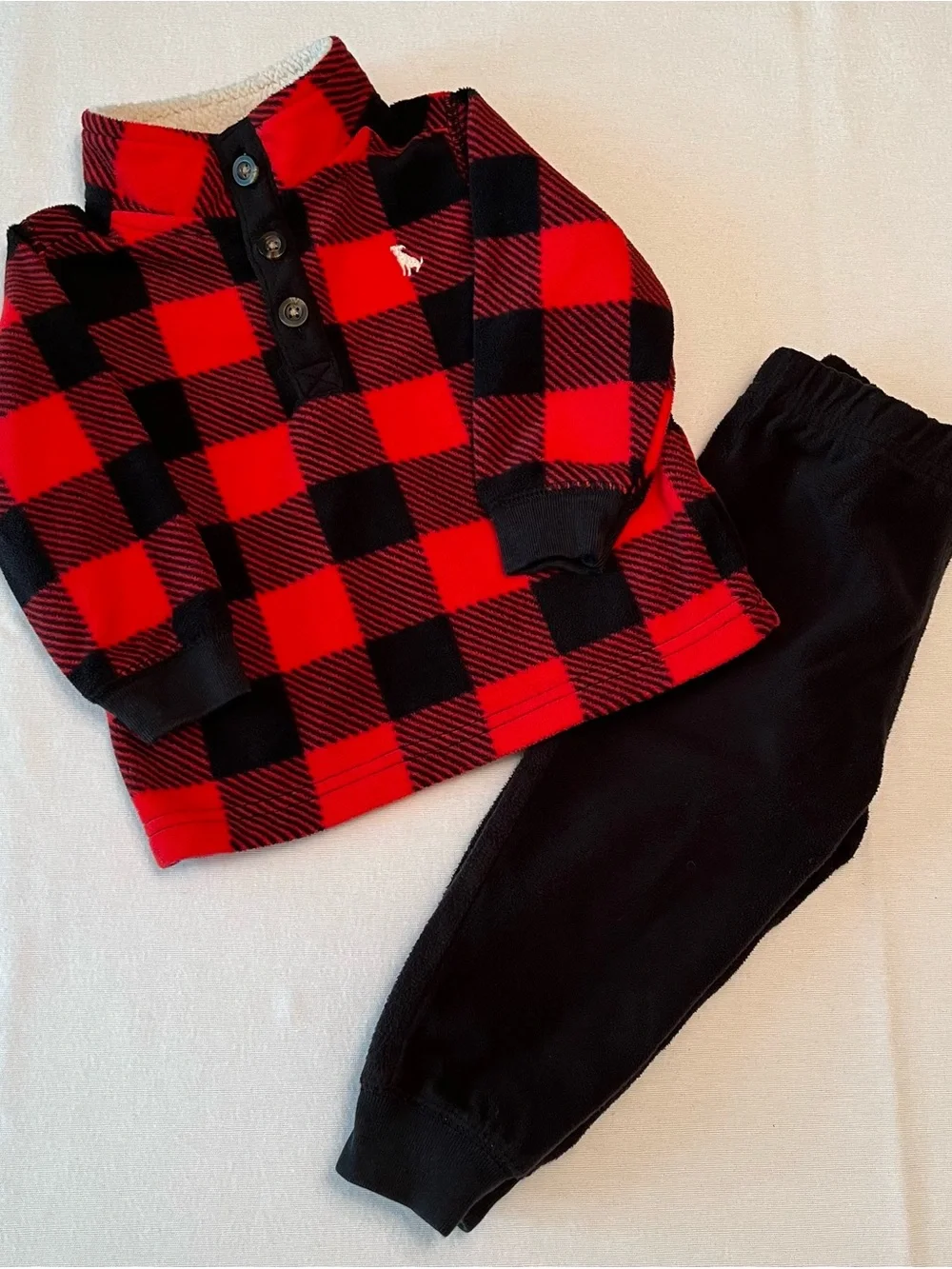Carters 12M Buffalo Check Matching Cozy Fleece Set Fall Winter Holiday Christmas